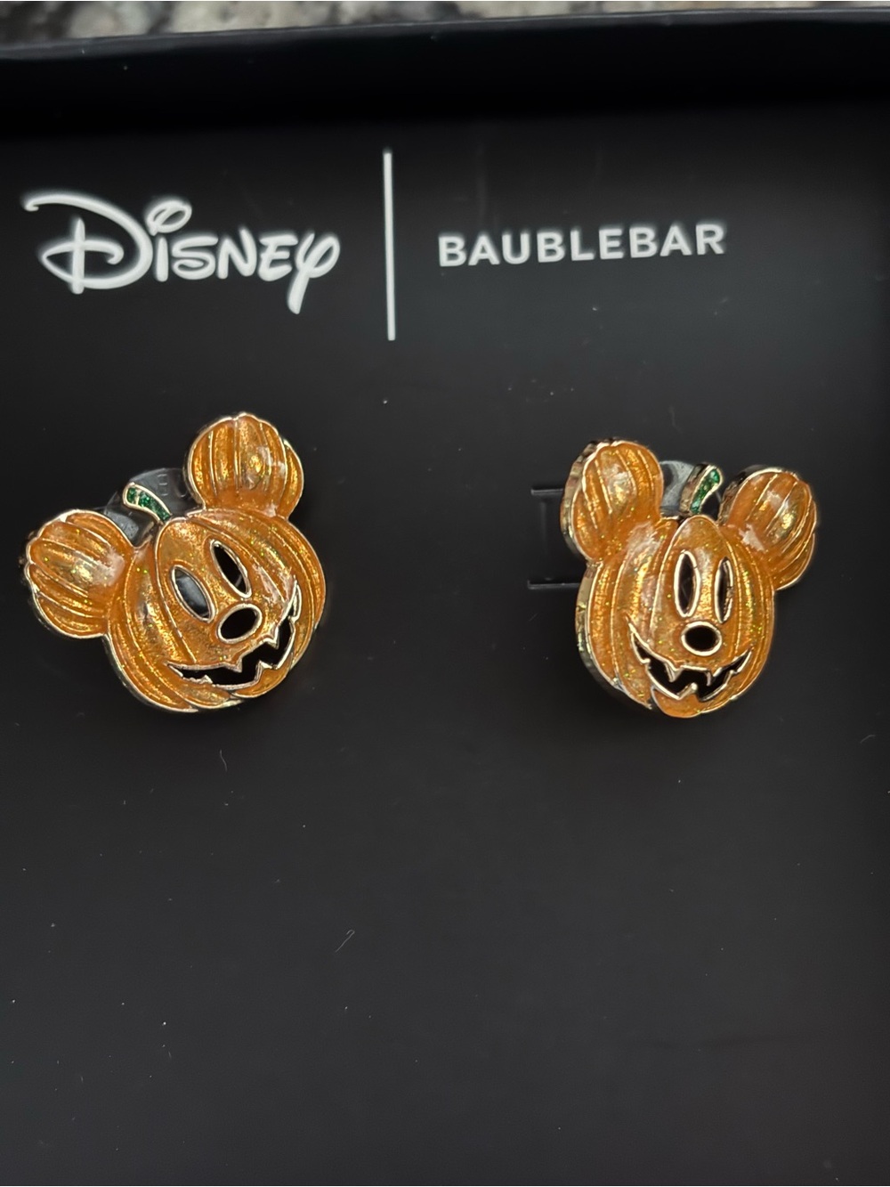 Disney x BaubleBar Women’s Orange Pumpkin Mickey Stud Earrings